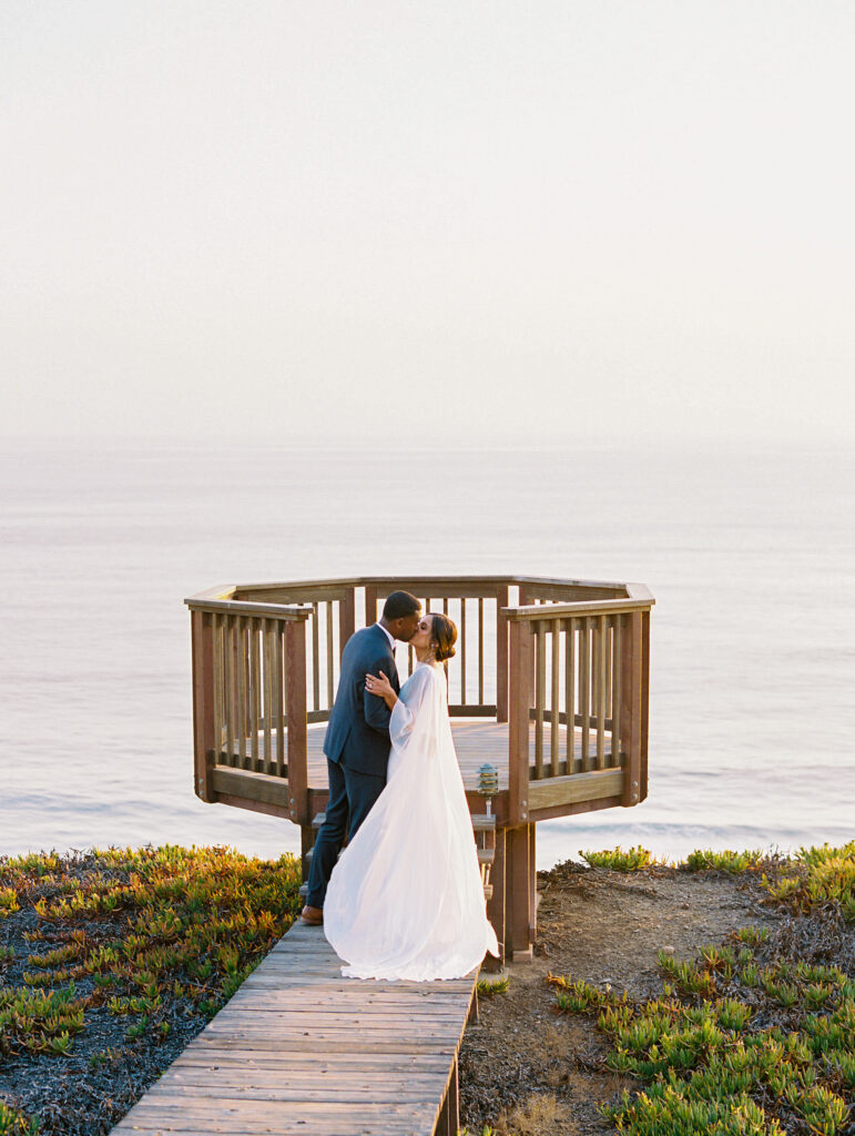 A bride and groom at their San Diego wedding in California